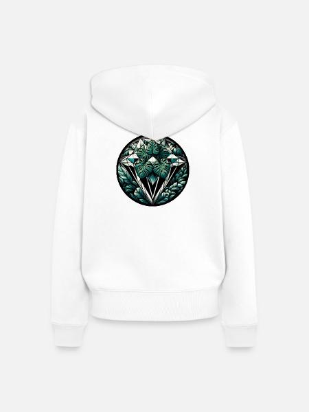 Diamant des Dschungels - Frauen Premium Bio Zip Hoodie - Weiß