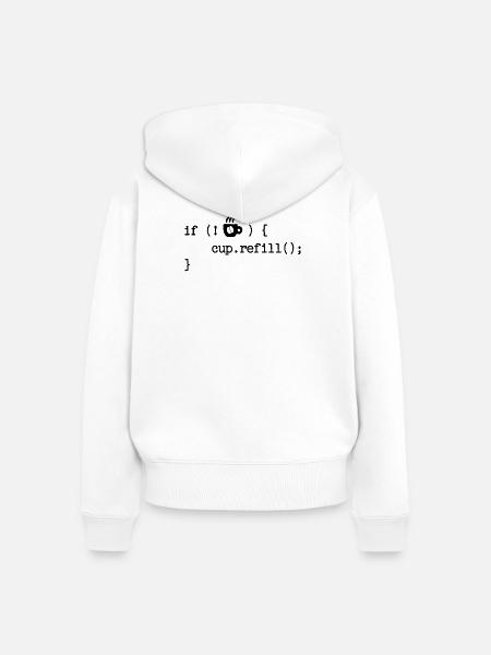 Developer Programmierer Code Webentwickler Debug - Frauen Premium Bio Zip Hoodie - Weiß
