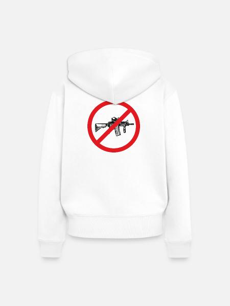 Stop War / Waffe verboten - Frauen Premium Bio Zip Hoodie - Weiß