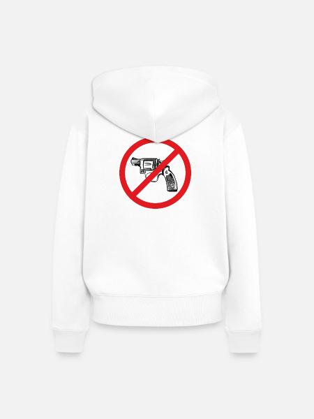 Stop War / Revolver verboten! - Frauen Premium Bio Zip Hoodie - Weiß