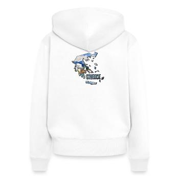 Aquarell Landkarte Griechenland - Frauen Premium Bio Zip Hoodie - Weiß - Hinten - AI Model Female 172 light (172cm)