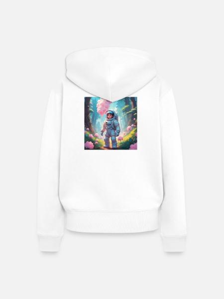 Spacegirl - Frauen Premium Bio Zip Hoodie - Weiß