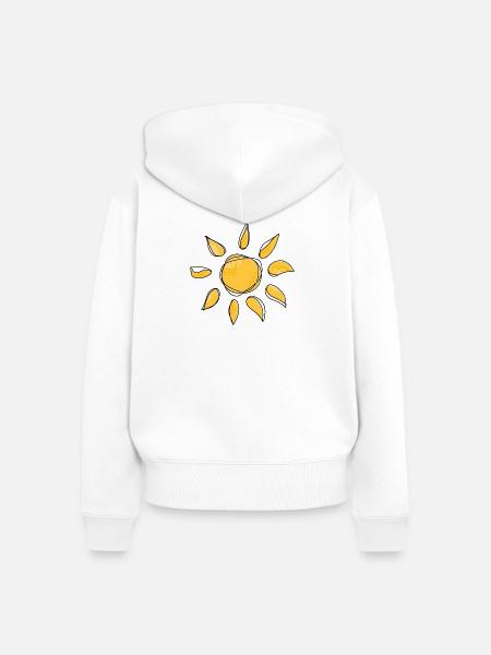 Sonne - Frauen Premium Bio Zip Hoodie - Weiß