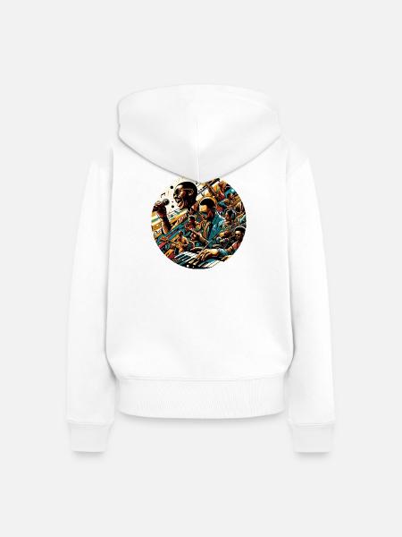 Afro Style Seele - Frauen Premium Bio Zip Hoodie - Weiß