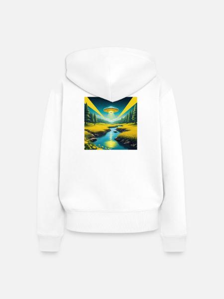 Ufo - Frauen Premium Bio Zip Hoodie - Weiß