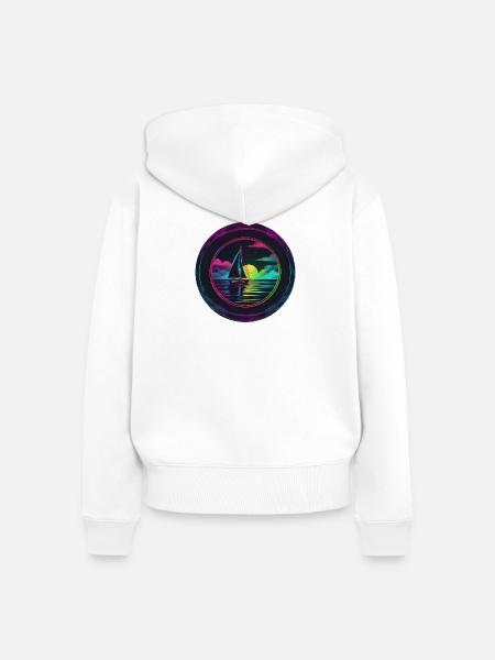 Neonsegler am Abendrot - Frauen Premium Bio Zip Hoodie - Weiß
