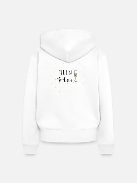 Mein Glas - Dein Glas - Frauen Premium Bio Zip Hoodie - Weiß