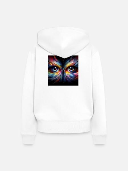 Augen 2 - Frauen Premium Bio Zip Hoodie - Weiß