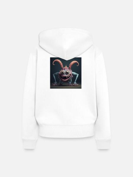 Fröhliches Geschöpf - Frauen Premium Bio Zip Hoodie - Weiß