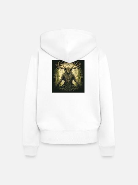 Pediadis Waldgeist - Frauen Premium Bio Zip Hoodie - Weiß