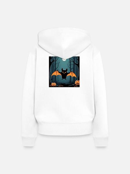 Halloween Bat - Frauen Premium Bio Zip Hoodie - Weiß