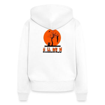 Halloween - Frauen Premium Bio Zip Hoodie - Weiß - Hinten - AI Model Female 172 light (172cm)