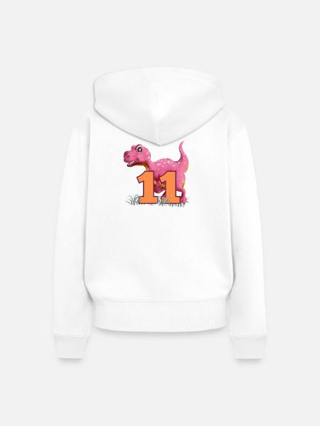 Nr.11 Dino - Frauen Premium Bio Zip Hoodie - Weiß