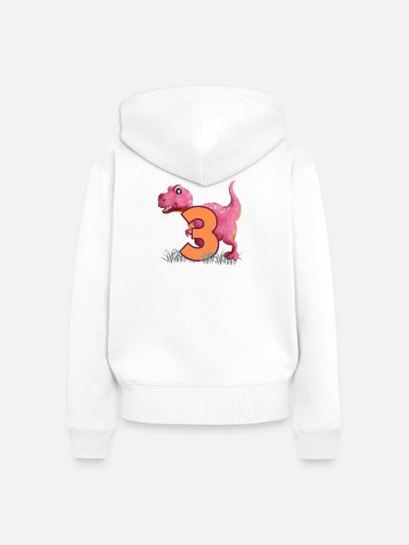 Nr.3 Dino - Frauen Premium Bio Zip Hoodie - Weiß