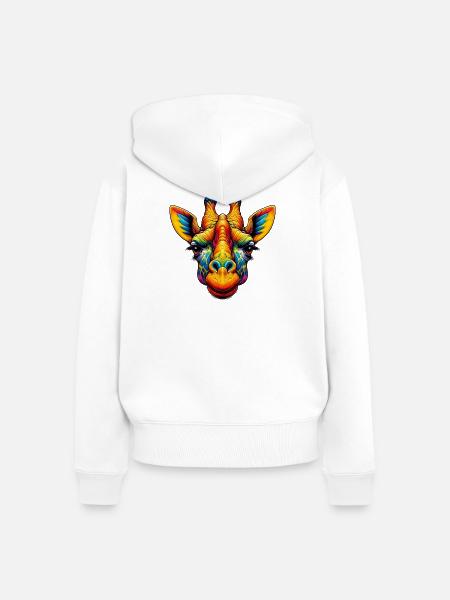 Giraffe - Frauen Premium Bio Zip Hoodie - Weiß