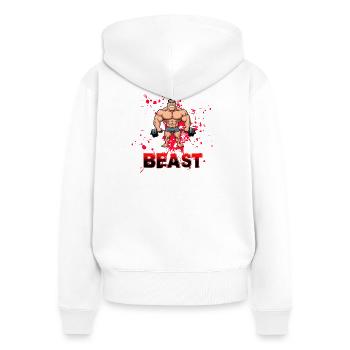 Beast - Frauen Premium Bio Zip Hoodie - Weiß - Hinten - AI Model Female 172 light (172cm)