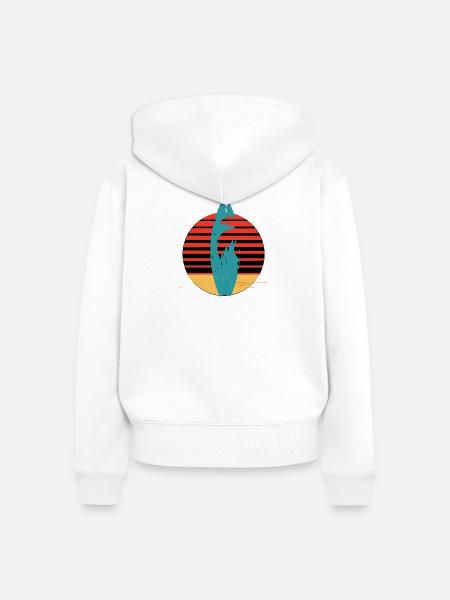 Surfen - Frauen Premium Bio Zip Hoodie - Weiß