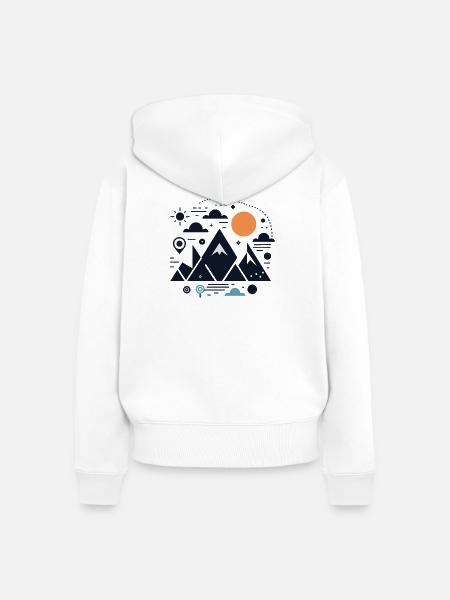 Gebirge - Frauen Premium Bio Zip Hoodie - Weiß