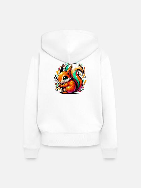 Eichhörnchen - Frauen Premium Bio Zip Hoodie - Weiß