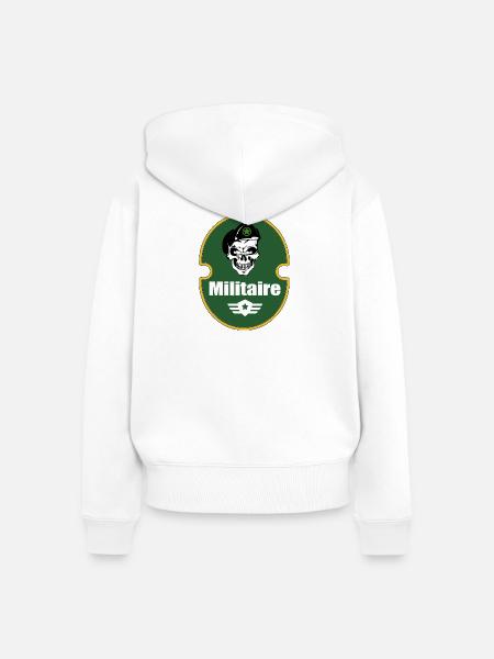Militärisch - Frauen Premium Bio Zip Hoodie - Weiß