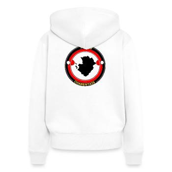 Picto-Charentais - Sweat à capuche zippé Premium bio Femme - blanc - Dos - AI Model Female 172 light (172cm)