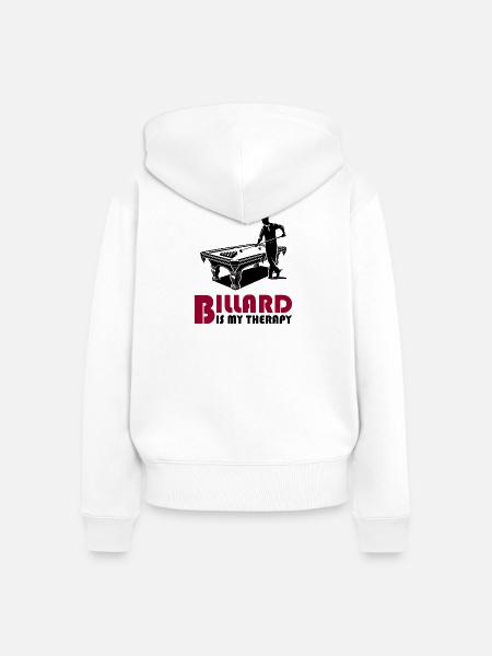 Billard ist meine Therapie - Frauen Premium Bio Zip Hoodie - Weiß