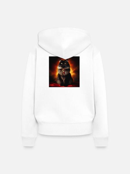 Katze 3 4 - Frauen Premium Bio Zip Hoodie - Weiß