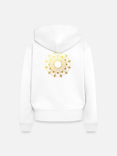 Goldenes Mandala - Frauen Premium Bio Zip Hoodie - Weiß