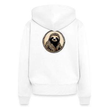 niedliches Faultier chillen schlafen langsam teeni - Frauen Premium Bio Zip Hoodie - Weiß - Hinten - AI Model Female 172 light (172cm)