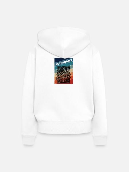 Astronomie Retro Style - Frauen Premium Bio Zip Hoodie - Weiß
