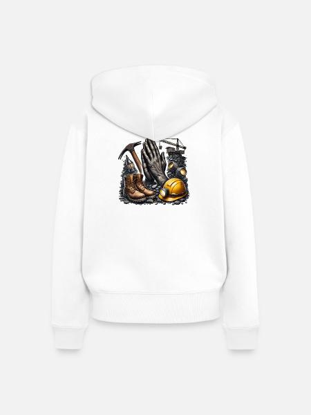 Bergbau ist Leben - Frauen Premium Bio Zip Hoodie - Weiß