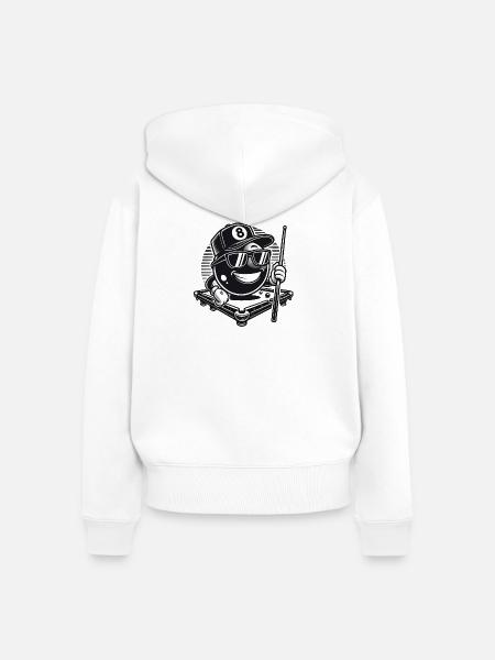 Billard 8-Ball Cool - Frauen Premium Bio Zip Hoodie - Weiß