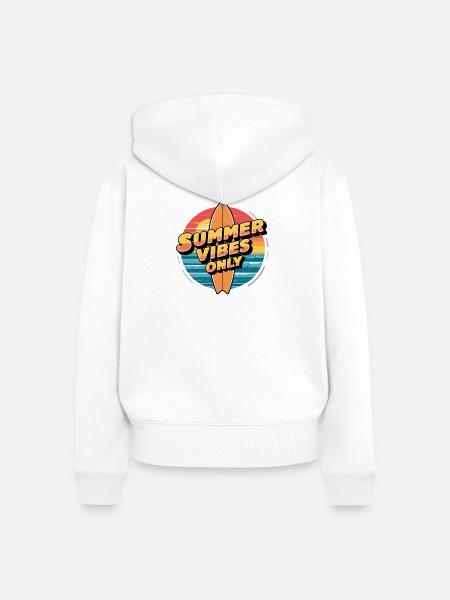 Nur Sommer-Vibes - Frauen Premium Bio Zip Hoodie - Weiß