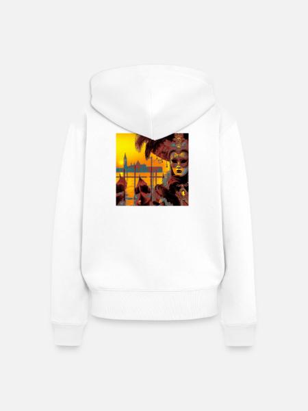 Venezianischer Karneval - Frauen Premium Bio Zip Hoodie - Weiß