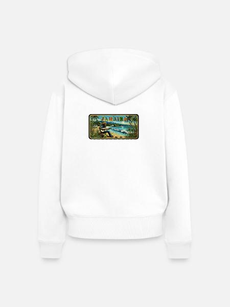 Jamaica Reggae Vibes - Frauen Premium Bio Zip Hoodie - Weiß