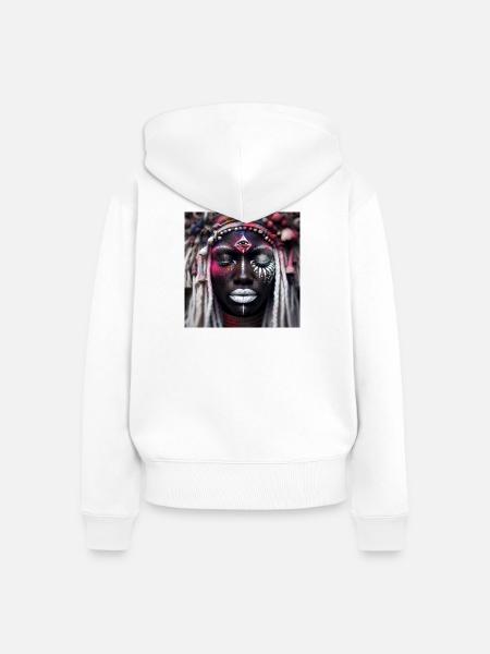Afrikanische Gottheit - Frauen Premium Bio Zip Hoodie - Weiß