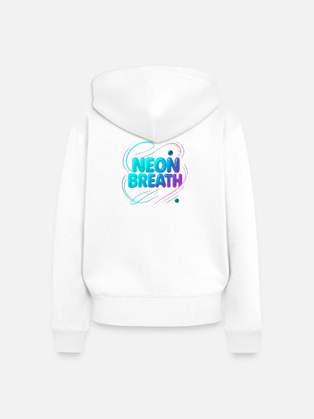 Neon Breath - Frauen Premium Bio Zip Hoodie - Weiß