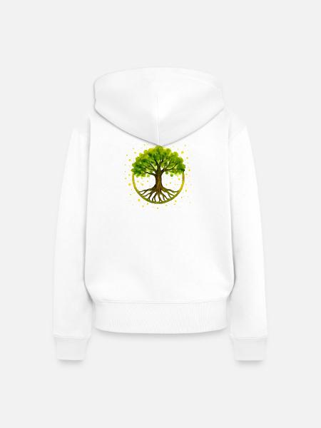 Lebensbaum - Frauen Premium Bio Zip Hoodie - Weiß