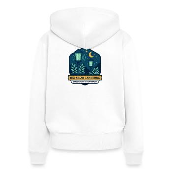 Bio-Glow Lanterns - Women's Premium Organic Zip Hoodie - white - Back - AI Model Female 172 light (172cm)