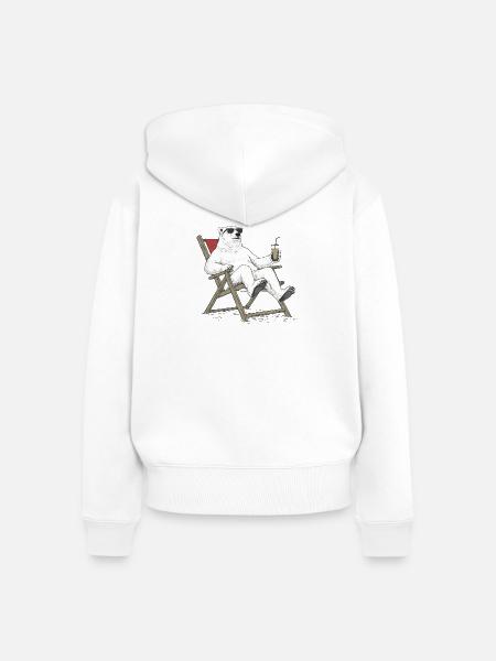 ChillBear - Frauen Premium Bio Zip Hoodie - Weiß