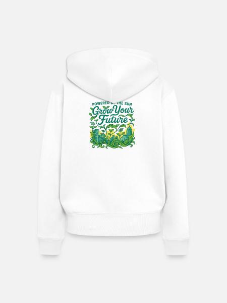 Grow Your Future (Solar Edition) - Frauen Premium Bio Zip Hoodie - Weiß