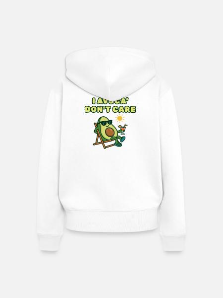 Avocado Chill: Mir ist Avoca egal. - Frauen Premium Bio Zip Hoodie - Weiß