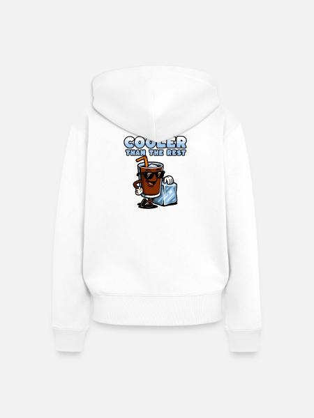 Cola-Figur mit Eiscreme und Sonnenbrille - Frauen Premium Bio Zip Hoodie - Weiß