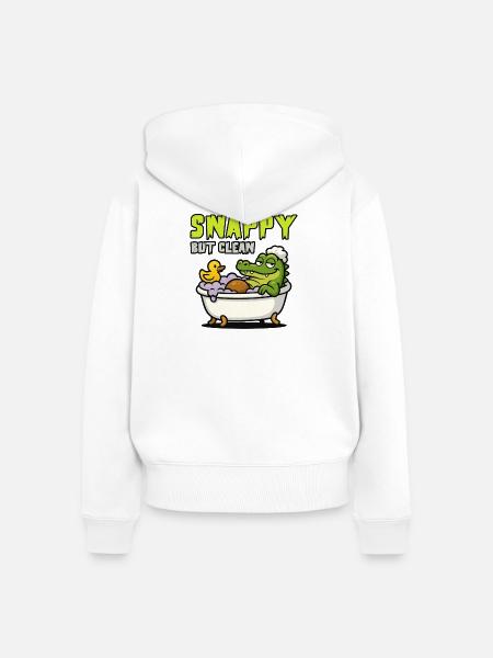 Swappy im Whirlpool - Frauen Premium Bio Zip Hoodie - Weiß