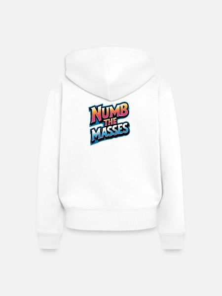 Numb The Masses - Frauen Premium Bio Zip Hoodie - Weiß