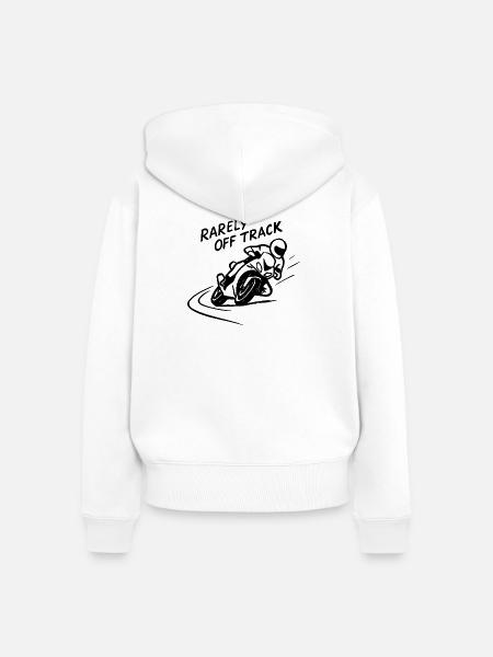 rarely off track - Frauen Premium Bio Zip Hoodie - Weiß