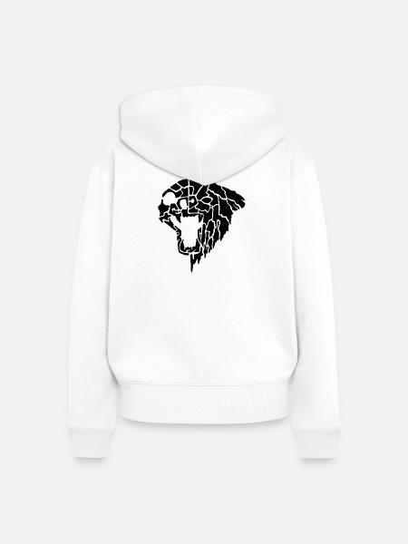 Stammes-Bär - Frauen Premium Bio Zip Hoodie - Weiß