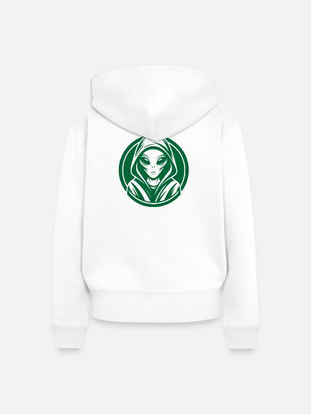 Außerirdischer - Frauen Premium Bio Zip Hoodie - Weiß