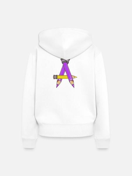 SCHULKIND BUCHSTABE A - Frauen Premium Bio Zip Hoodie - Weiß