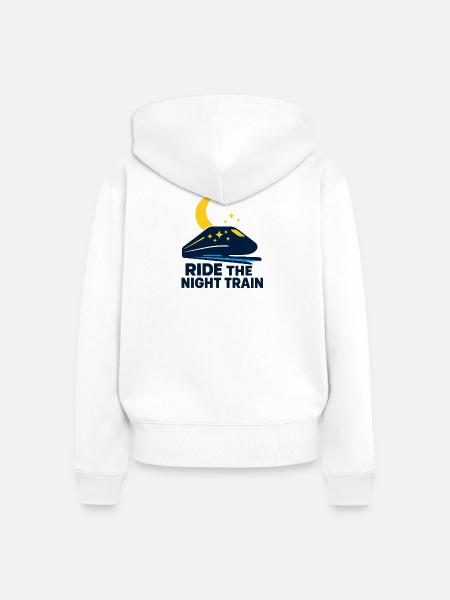 Ride the Night Train - Frauen Premium Bio Zip Hoodie - Weiß